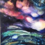 Sinking sun - oljemålning - 90 cm *90 cm